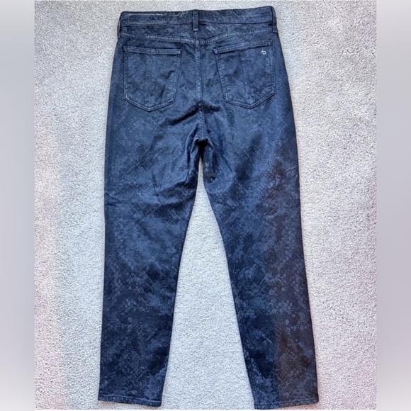 Rag & Bone Nina Coated Snake Jeans Black 28 - Picture 7 of 11